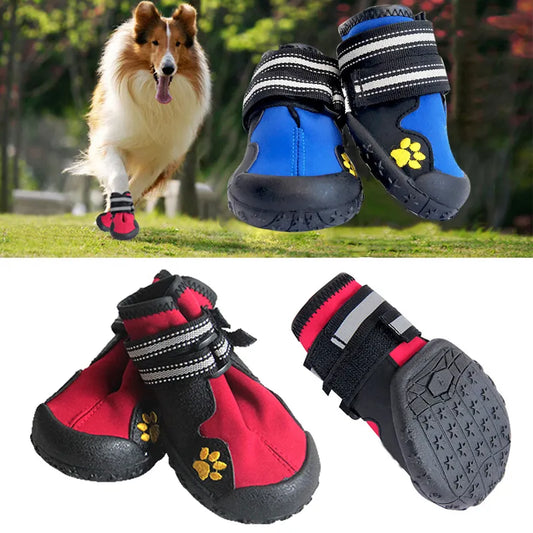 4PCS/set Sport Dog Shoes For Large Dogs Pet Outdoor Rain Boots Non Slip Puppy Running Sneakers Waterpoof Boots Pet Accessories