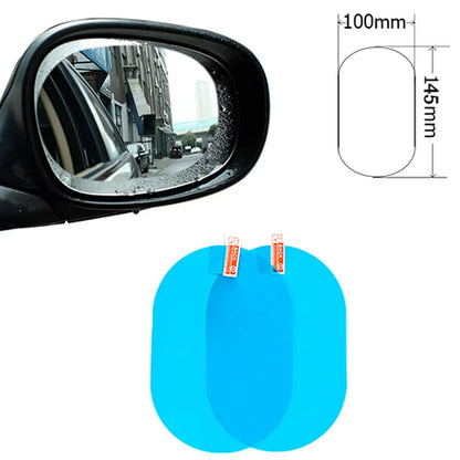 2 Pcs Car Rainproof Clear Film Rearview Mirror Protective Anti Fog Waterproof Film Auto Sticker Accessories 100x145mm