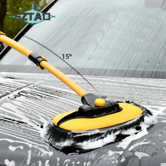 2023 New Car Cleaning Brush Car Wash Brush Telescoping Long Handle Cleaning Mop Chenille Broom Auto Accessories