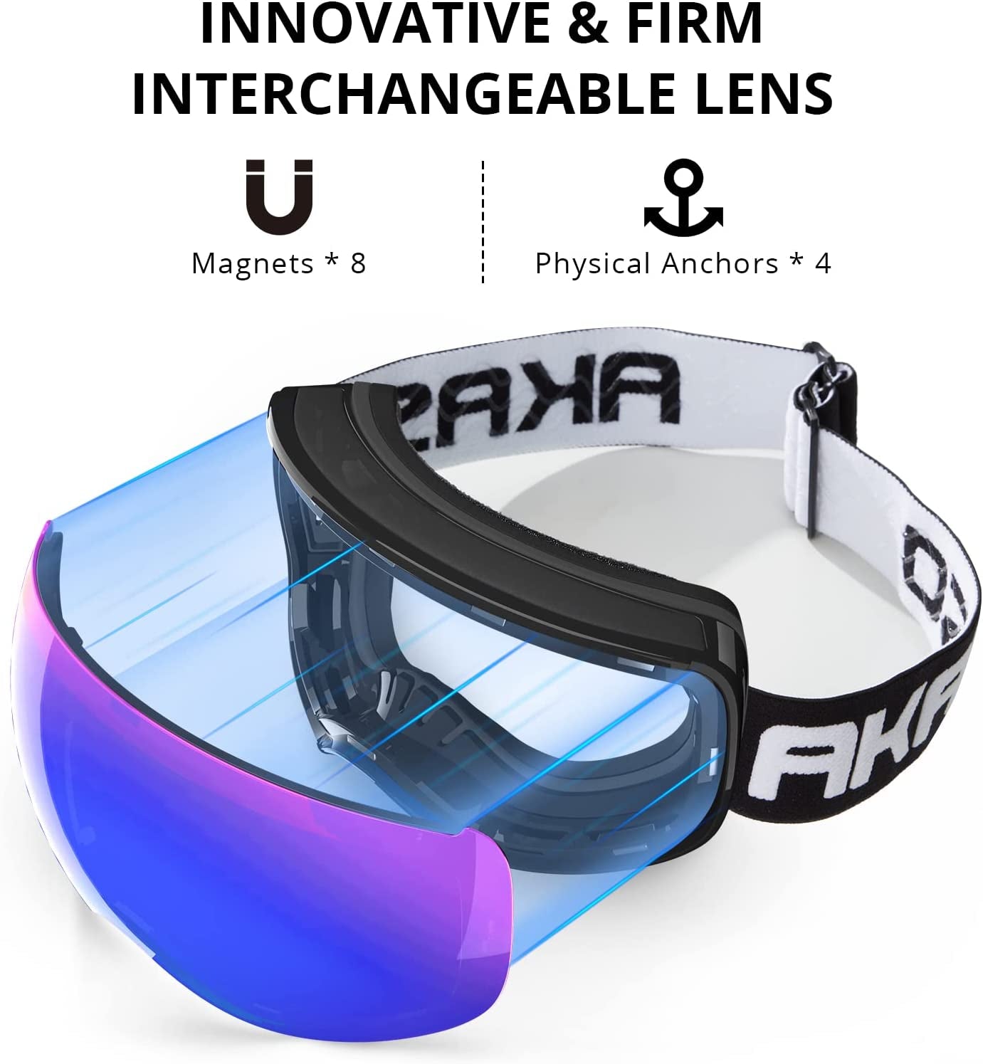 "Professional OTG Ski and Snowboard Goggles with Mag-Pro Magnetic Interchangeable Lenses for Men and Women"